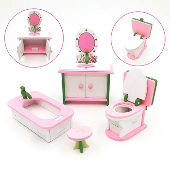 Medinių 1:12 žaislas namas miniatiūriniai baldai žaisti namų kūrybos miegamojo, vaikų restoranas, nuimamas lėlės namų puošybai lėlės