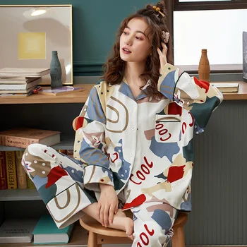 Medvilnės Moterų Rudenį Pižama Rinkiniai 24Styles Homewear Atsitiktinis Namų Drabužius Vasarą Laisvi Ponios Sleepwear Pajama 2020 m.