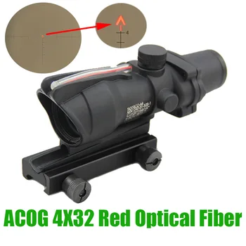Medžioklės Šautuvas taikymo Sritis ACOG Skaidulų Optika 4X32 Red Dot 