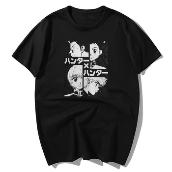Medžiotojai Hunter X Hunter vyriški T Shirts, Japonijos Anime T-shirt Vasarą Vyras marškinėliai Medvilnės, trumpomis Rankovėmis Marškinėlius Harajuku Streetwear