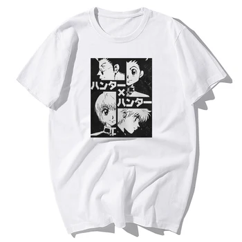 Medžiotojai Hunter X Hunter vyriški T Shirts, Japonijos Anime T-shirt Vasarą Vyras marškinėliai Medvilnės, trumpomis Rankovėmis Marškinėlius Harajuku Streetwear