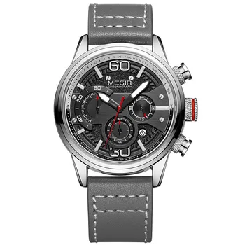 MEGIR 2020 vyrai laikrodžiai, unikalus chrono laikrodžiai vyrams riešo created savo prekės ženklo analoginis vyrų laikrodis