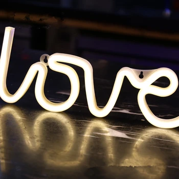 MEILĖ LED Neon Light Ženklu Creative Vestuvių Dekoravimas Neoninės Lempos Valentino Dieną Jubiliejų bachelorette Šalis Miegamojo Puošimas bodas