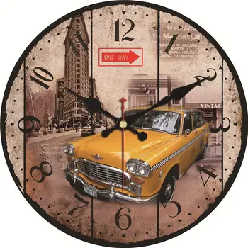 MEISTAR 7 Modeliai Senovinių Automobilių Dizaino Laikrodžiai Tyli Kambarį Namuose Virtuvės, Biuro Sienų Dekoras Laikrodžiai Sienos Meno Dideli Laikrodžiai