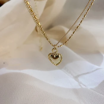 MENGJIQIAO korėjos Elegantiškas Gėlavandenių Perlų Širdies Choker Papuošalai Moterims, Merginoms Šalis Vestuvių Grandinės Karoliai Bijoux Colares