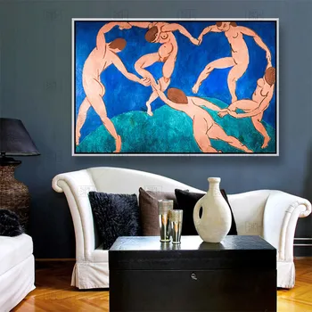 Menininkas Matisse Klasikinių Šokių Meno Drobė Spausdinti Tapybos Plakatus Šiuolaikinės Mėlyna Sienos Nuotraukas Kambarį, Namų Dekoro