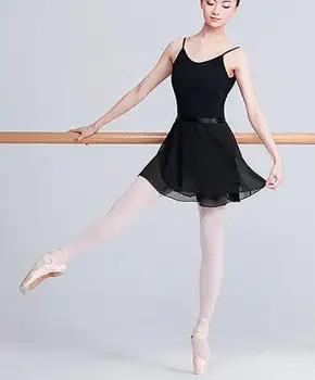 Mergaičių Baleto Tutu Sijonas Šokių Šifono Pagrindinio Mini Pull-On Įvyniojimas Sijonas su Juosmens Kaklaraištis Baleto lotynų Šokių Praktikos