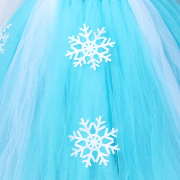 Merginos Elsa Tutu Suknelė Snaigės Tiulio Vaikai Princesė Dress Helovinas Cosplay Sniego Karalienė Elsa Kostiumu Mergina Kalėdų Šalis Suknelė