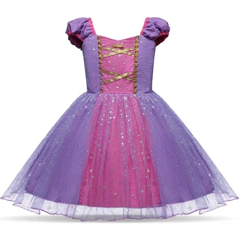 Merginos Princesė Rapunzel Sofija Suknelė Cosplay Apranga Karnavalas Šalies Kostiumu Mergina Princesė Rapunzel Bamblys Šalies Vaidmenų Žaidimą Suknelė