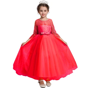 Merginos Princesė Rodo, Vaikams, Suknelės Mergaitėms Tutu Nėrinių Gėlių Kalėdų Kamuolys Suknelė 7 Spalvų Vaikams Drabužių Vestuvės Dress