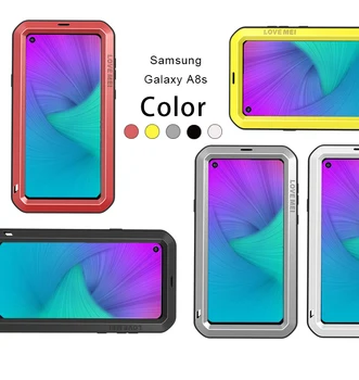 Metalo Case For Samsung Galaxy A8s Atveju MEILĖ MEI Šoko Purvo Įrodymas, Atsparus Vandeniui, Metalo Šarvai Padengti Telefono dėklas Galaxy A8s