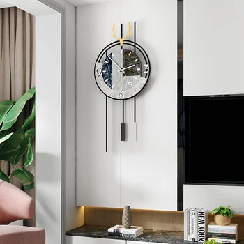 Metalo Elnias Marmurinė Silent Didelis Sieninis Laikrodis Modernus Dizainas Kambarį, Namų Apdaila, Sienų Dekoras Už Kambarį 2020 Dekoratyvinis Žiūrėti
