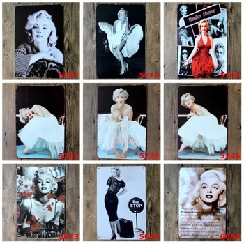 Metalo Skardos Ženklas Meno Marilyn Monroe Vintage Retro Holivudo Filmų Kino Pop 20x30CM