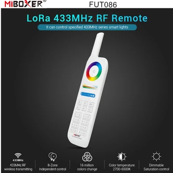 Miboxer FUT086 8 Zonos 433MHz Nuotolinio Valdiklio 433MHz serijos RGB+BMT Povandeninis LED Šviesos Pilna Funkcija Nuotolinio valdymo pultelis
