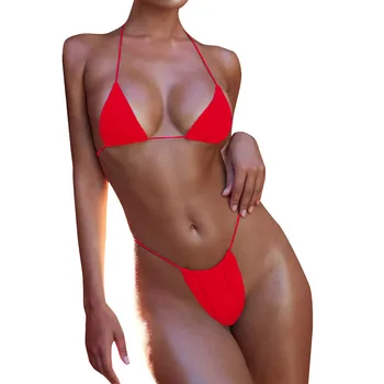 Micro Bikini Seksualių Moterų Maudymosi Kostiumėlį Bandeau Tvarstis, Push-Up Paplūdimio Mini Bikini Maudymosi Kostiumėliai Moterims Banthing Kostiumas Besimaudančių Bikini Komplektas