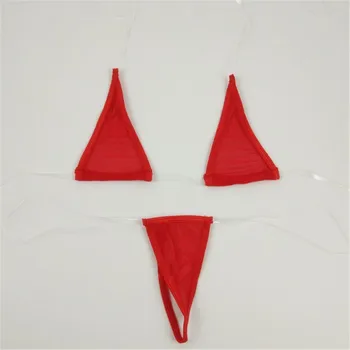 Micro bikini Seksualus Kabinti ant kaklo Skaidrus, Nematomas diržo trikampis mergina maudymosi kostiumėliai moterims, maudymosi kostiumėlį moteris biquini mini bikini