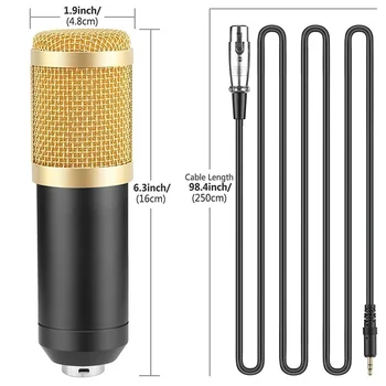 Microfono bm 800 Studija Mikrofonas Rinkiniai bm800 Kondensatoriaus Mikrofonas Pluoštas Stovėti bm-800 Karaoke Mic Filtras Phantom Power