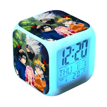 Miegamojo Dekoratyviniais Skaitmeninis Laikrodis-Žadintuvas 3D Naruto Spausdinti Led Laikrodis-Žadintuvas Įdomus Vaikų Šviesos Žadintuvas