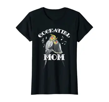 Mielas Cockatiel Mama Švilpimas Paukščių Stebėtojas Papūga Muzikos Dainą T-Shirt Naujas Vasaros Cool Moterų Tee 