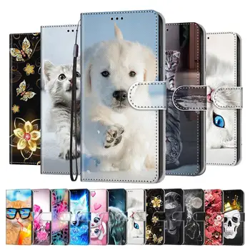 Mielas Katė, Gėlių, Gyvūnų Modelis PU Odos telefoną Atveju Huawei Honor 7A 7 DUA-L22 rusijos Apversti Piniginės Dangtis
