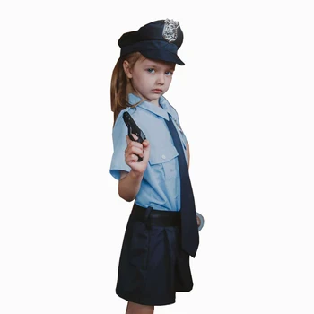 Mielas Policijos Pareigūnas Kostiumas Cosplay Mergaičių Helovinas Kostiumai Vaikams, Karnavaliniai Šalis Dress Up Vaikams