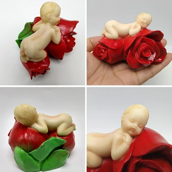 Mielas Rose Kūdikių Silikono Formų Minkštas Pyragas Pelėsių Dervos Gipso Šokolado Žvakė Saldainiai Pelėsių Nemokamas Pristatymas