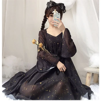 Mielas Saldus Lolita Cosplay Apranga Šifono Megztinis Suknelė Anime Vasaros Princesė Lėlės Drabužių Kawaii Merginos Japonų