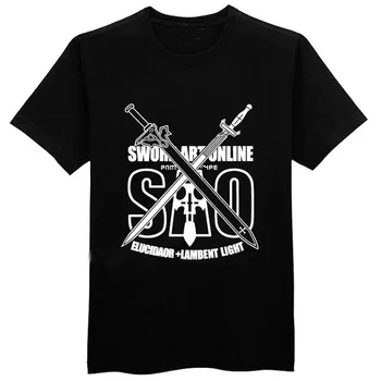 Mielas Vienaragis anime Kardas Meno Internete vasaros marškinėliai SAN vyriški marškinėliai medvilnės marškinėlius O kaklo atsitiktinis marškinėliai berniukams drabužius viršūnes tees
