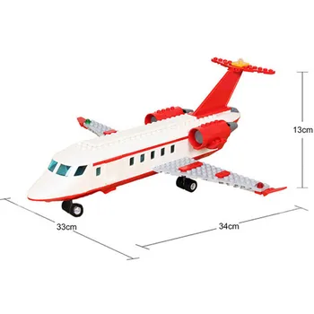 Miestas Didelis Keleivinis Lėktuvas Lėktuvo Bendrosios Asamblėjos Avion Kūrėjas Plytų Modelio Blokai Nustato Švietimo Žaislai Vaikams