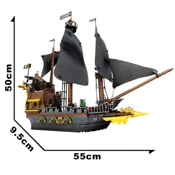 Miestas Kūrėjas Piratų Gaudymo Laivo Salos Prieplaukos Statyba Blokai Karibų Įranga, Biuro Įranga Valčių Modelis Plytų Duomenys Žaislai Vaikams