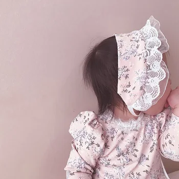 MILANCEL 2020 m. nauja baby mergaičių drabužius korėjos naujagimių drabužiai gėlių bodysuit ir galvos accerssories kūdikių bodysuit rinkinys