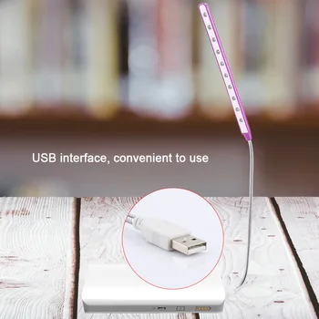Mini 10 LED Nešiojamų Stalo Lempos Lengvas, Lankstus Šviesus USB Lentelė Šviesos Nešiojamojo KOMPIUTERIO Rožinė
