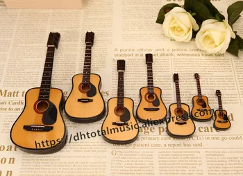 Mini Akustinė Gitara Modelio Miniatiūra Darbalaukio Dekoro Muzikos Instrumentai-Geriausia Dovana su Atveju ir Stendas