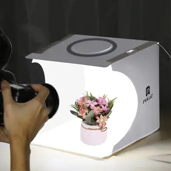 Mini Fotografijos šviesdėžės Reguliuojamas Žiedo Led Šviesos Lankstymo Švieslentę Foto Studija Soft Box Nuotrauka Fone Rinkinys su 6 Fonas