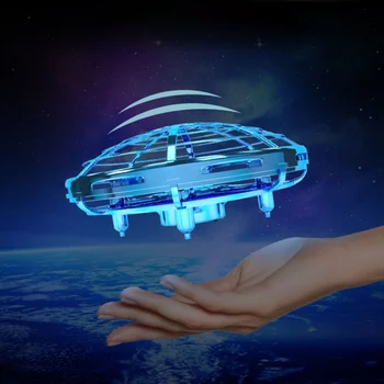 Mini Kid 4 Ašies Nso 360 laipsnių sukimosi plaukioja LED Indukcijos Vertus, skrendančių Orlaivių Žaislas Indukcijos Drone Vaikų Elektroninis Žaislas