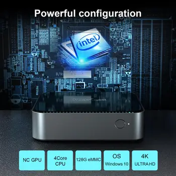 Mini KOMPIUTERIS Intel Celeron J3455 4 core 6GB 8GB 128GB 2.4 G/5G Wifi 1000M Windows 10 4K VGA, SATA3.0 Stalinis Žaidimų KOMPIUTERIS, Kompiuterio