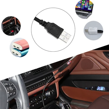 Mini LED Automobilio Stogo Star Naktį Žibintai, Lazerinius Projektorius, Šviesos, Transporto priemonių Vidaus Aplinkos Atmosferą Galaxy Lempos Apdaila USB Powered