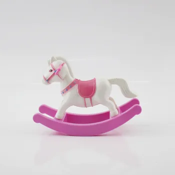 Mini Mažosios plastikos rocking horse modelio balansas arklių doll house dekoro apsimesti žaisti namuose žaislas, dovana, vaikui, vaikas mergina