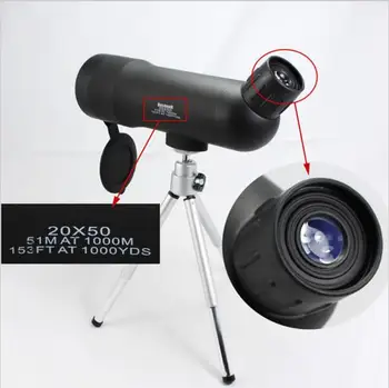 Mini Monokuliariniai Teleskopas 20x50 Zoom Kempingas Medžioklės Naktinio Matymo taikymo Sritis Tepimas Optika Kišenėje, Kompaktiškas Dydis didinamasis stiklas Su Trikoju