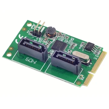 Mini PCI-Express 2.0 ASM1061R Chipset SATA 6Gbps RAID Controller Card 2-port SATA 3.0 Paramos RAID0 RAID1 SPAN