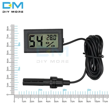 Mini Zondas Skaitmeninis LCD Termometras su Drėgmėmačiu Drėgmės, Temperatūros Matuoklis Patalpų Skaitmeninis LCD Ekranas Profesinės Juoda