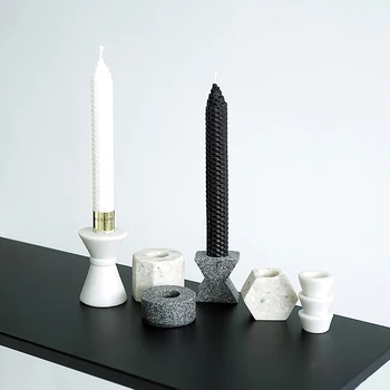 Mini Žvakių Laikiklis Betono Pelėsių Geometrinis Žvakidė Cemento, Molio Amatų Pelėsių Kūrybos Gipso Tinkas Silikono Formų