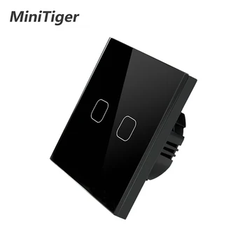 MiniTiger Touch Jungiklis LED Lemputės AC 220V 230V ES/UK Standartas 2/1 Gauja 1 Būdas Sienos Jutiklinį Ekraną Perjungti Krištolo
