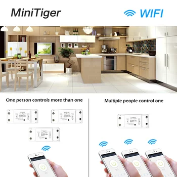 Minitiger Tuya WiFi Smart Šviesos Jungiklis Universalus Jungiklis Laikmatis Gyvenimo APP Belaidis Nuotolinio Valdymo pultas su Alexa 
