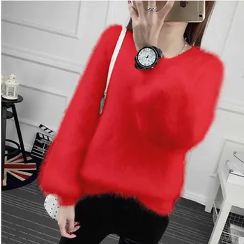 Mink kašmyro megztinis moterims kašmyras puloveriai, megzti grynos mink Individualų spalvos nemokamai shippingM19011