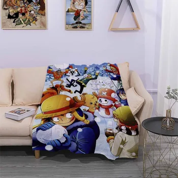 Minkšta Antklodė Foto Dizainas, 80*120cm Flanelė Vilnos Antklodė Anime One Piece Spausdinti Sofa Šilta Lova Mesti Antklodę Suaugusiųjų Antklodė