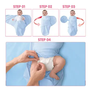 Minkštas Medvilnės Suvystyti Antklodė Reguliuojamas Kūdikių Swaddling Wrap-around miegmaišį Wrap Kūdikių Unikalus magic lipdukas Sleepsack Dovana