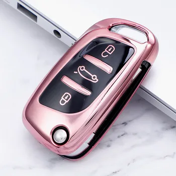 Minkštos TPU automobilio raktas atveju klavišą padengti Peugeot 207 307 308 607 Už Citoren DS4 DS5 Automobilių Nuotolinio Apversti Klavišą 