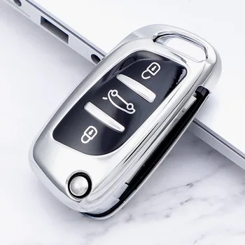 Minkštos TPU automobilio raktas atveju klavišą padengti Peugeot 207 307 308 607 Už Citoren DS4 DS5 Automobilių Nuotolinio Apversti Klavišą 