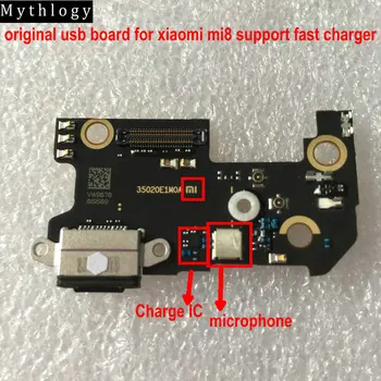 Mitologija Originalą Xiaomi Mi8 USB Valdybos Flex Kabelis, Doko Jungtis Mikrofonas Mobiliojo Telefono IC Paramos Greitas Įkroviklis